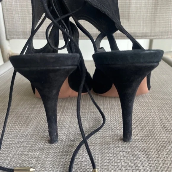 Aquazzura Black Suede Cut Out "Sexy Thing" Heels - Picture 10 of 13